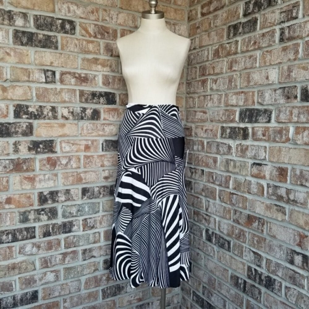 Lapis Print MIDI Black/White Skirt (M)